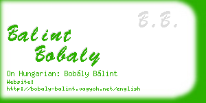 balint bobaly business card