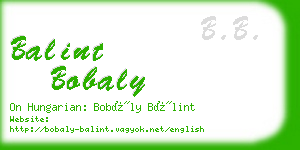 balint bobaly business card